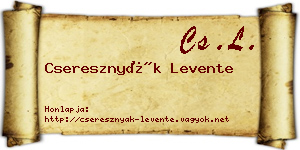 Cseresznyák Levente névjegykártya
